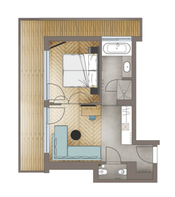 Viel Platz für Sie, für Ihre beste Freundin, für die Kinder und den Partner finden Sie in der Suite Corones. 