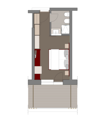Edel reduziertes Design, das Platz lässt für individuelle Träume prägt das Double Rudolf.  Edel reduziertes Design, das Platz lässt für individuelle Träume prägt das Double Rudolf.